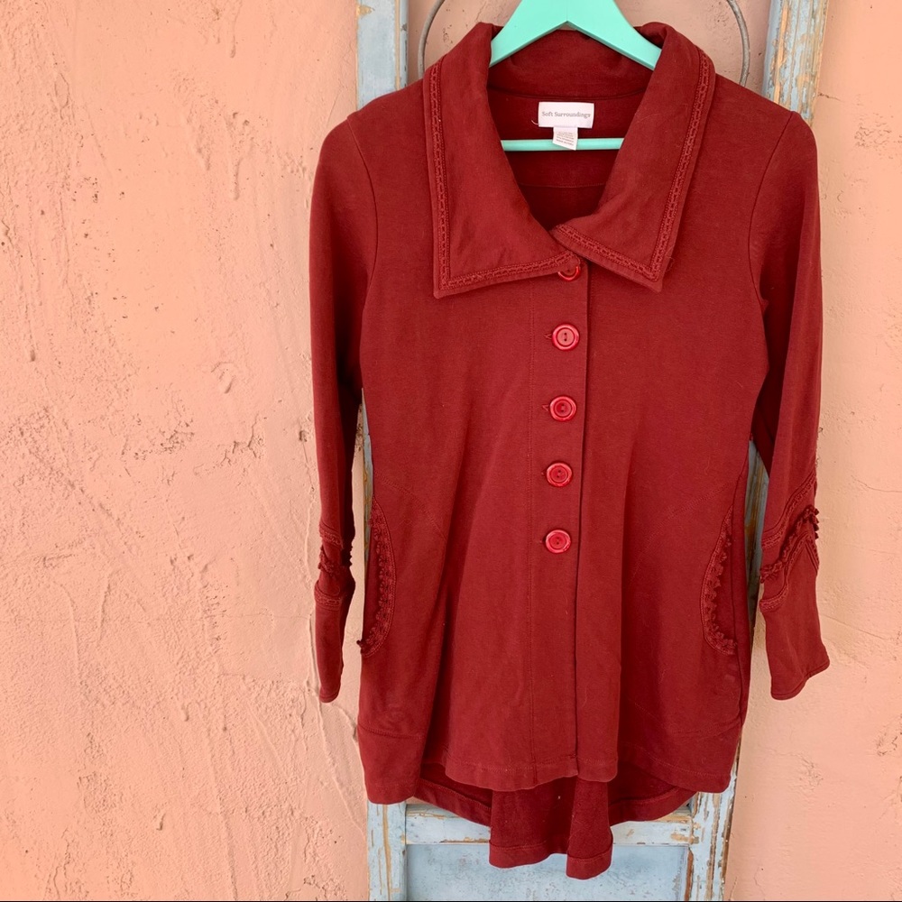 Anthropologie Soft Surroundings PXS Red Coat